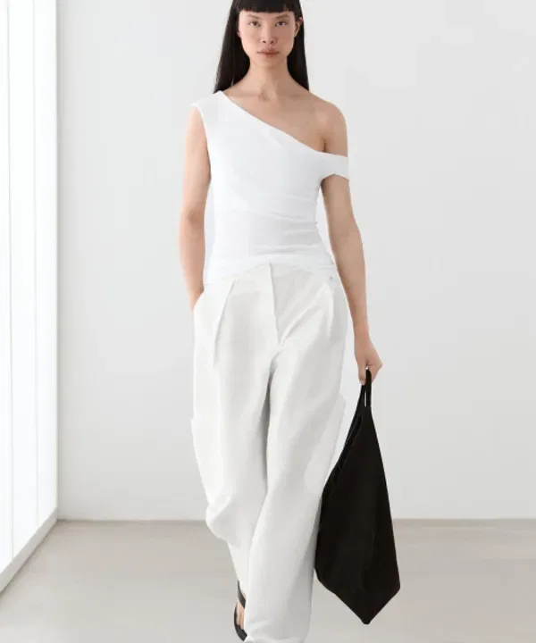 Топ асимметричный с открытыми плечами, Massimo Dutti — фото 2