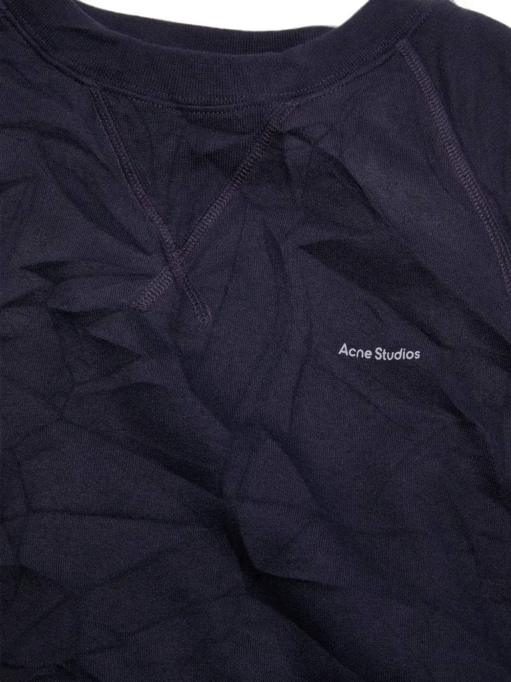 Жатая футболка с короткими рукавами Acne Studios, синий — фото 3