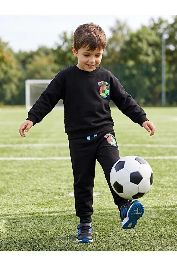 Детский спортивный костюм для мальчиков с принтом Football ball Civil Boys, Black