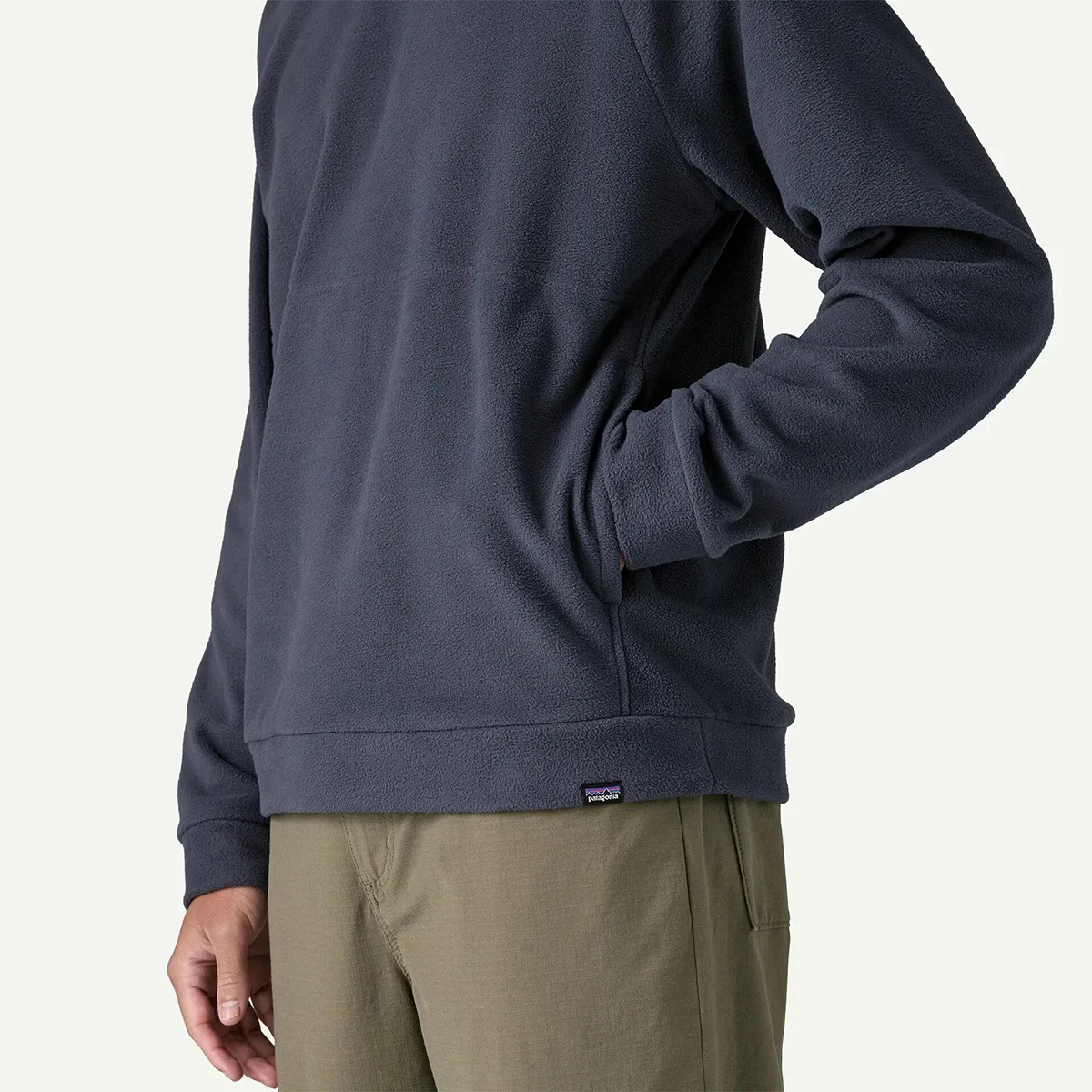 Мужская флисовая кофта с длинным рукавом Micro d crewneck Patagonia, Smolder Blue — фото 2