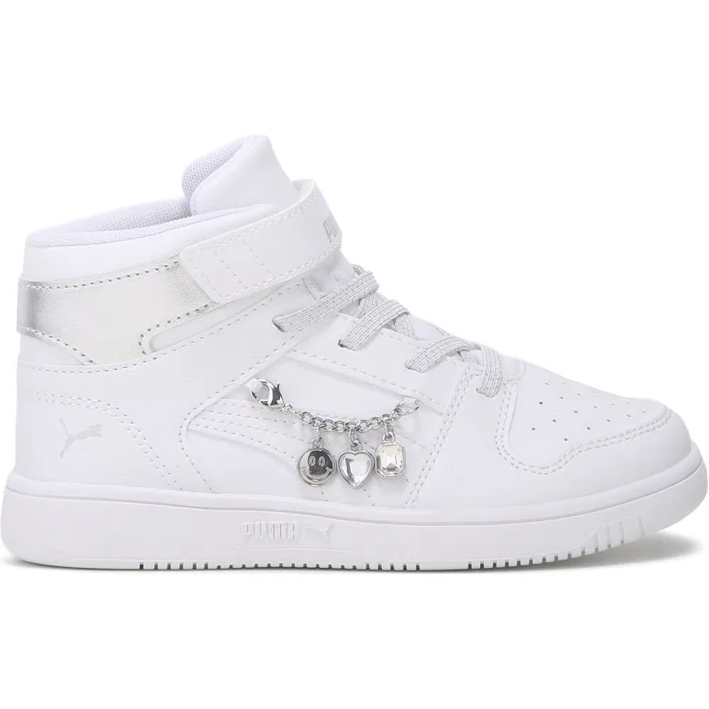 Детские высокие кроссовки Puma, White/Silver — фото 2
