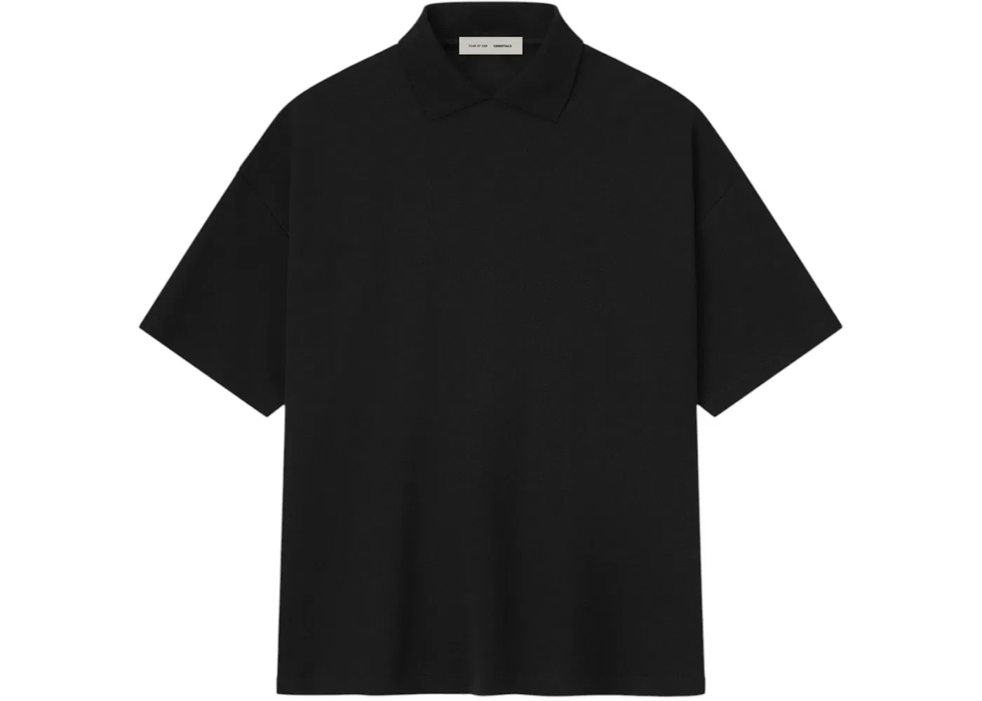 Мужская футболка с длинным рукавом Fear of God Essentials Pique 90's Polo Sleeve Tee, Jet Black