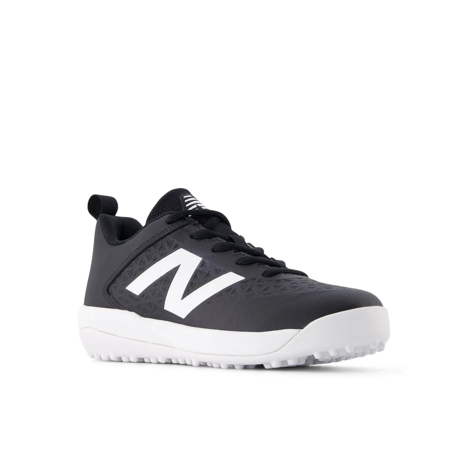 Детские кроссовки для мальчиков с агрессивной подошвой 4040 v8 Youth Turf-Trainer New Balance, Black With White And Nb 103 White — фото 2