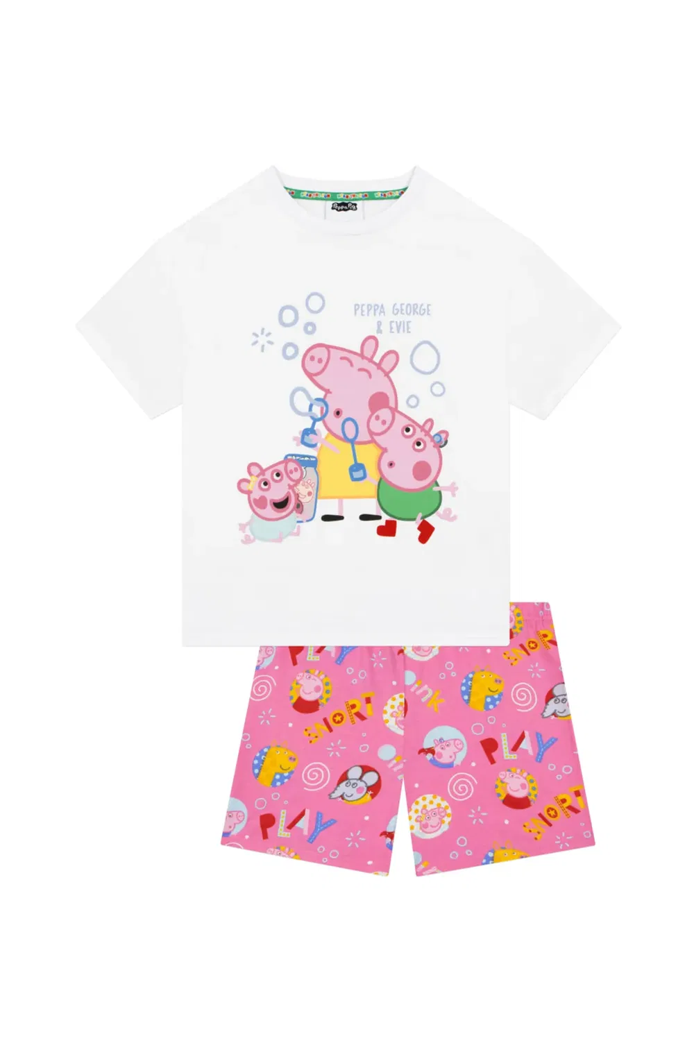 Детская пижама с коротким рукавом Bubbles Peppa Pig, Pink