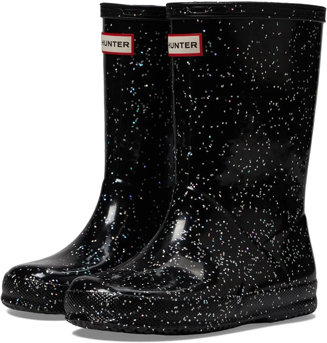 Детские сапоги для девочек с блестками Hunter Original First Classic Giant Glitter, Black