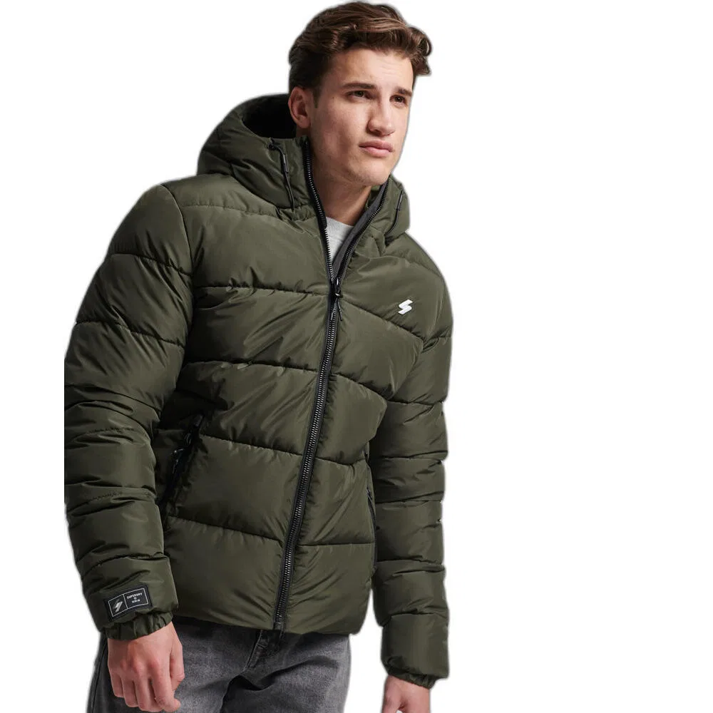 Мужская куртка-пуховик с капюшоном Sports Superdry, Grun