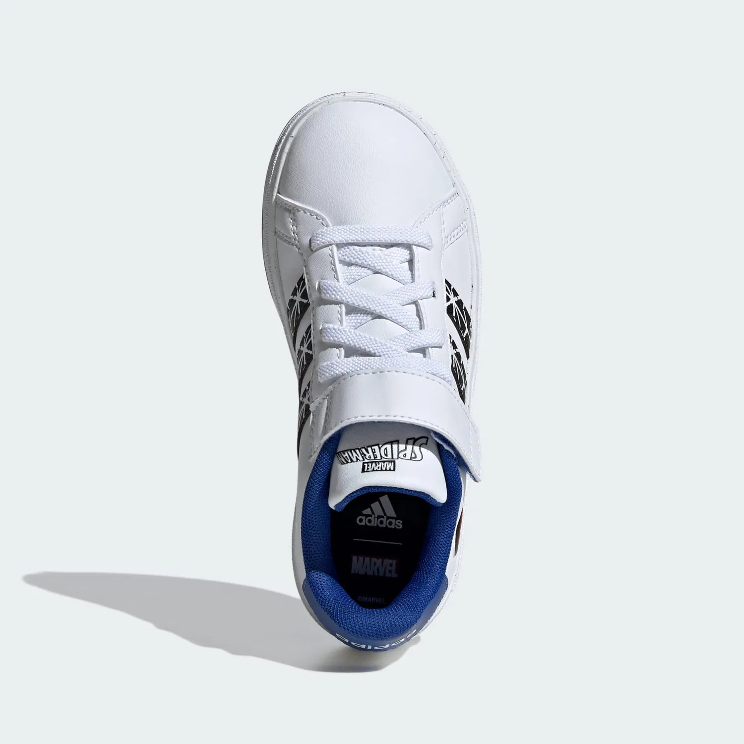 Детские кроссовки с принтом Marvel Spider-Man Grand Court Adidas, Weiss Schwarz Konigsblau — фото 4