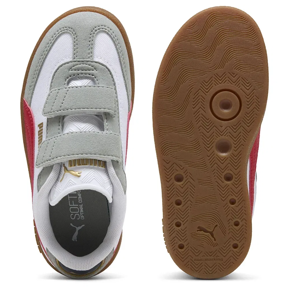 Детские кроссовки для девочек с липучками Puma Club II Era CV V PS, White — фото 2