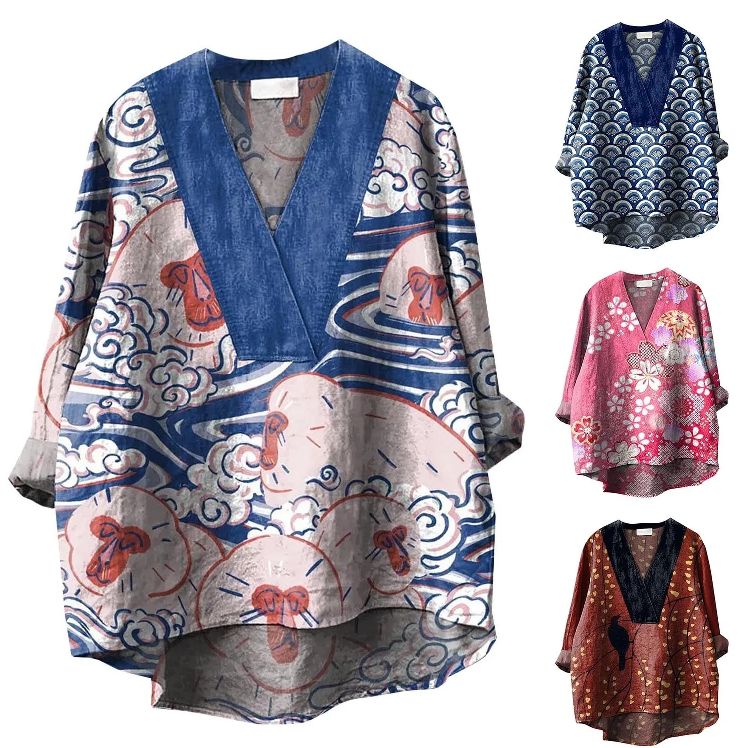 Женская блуза с принтом Small Western Casual Layered, Light Blue G