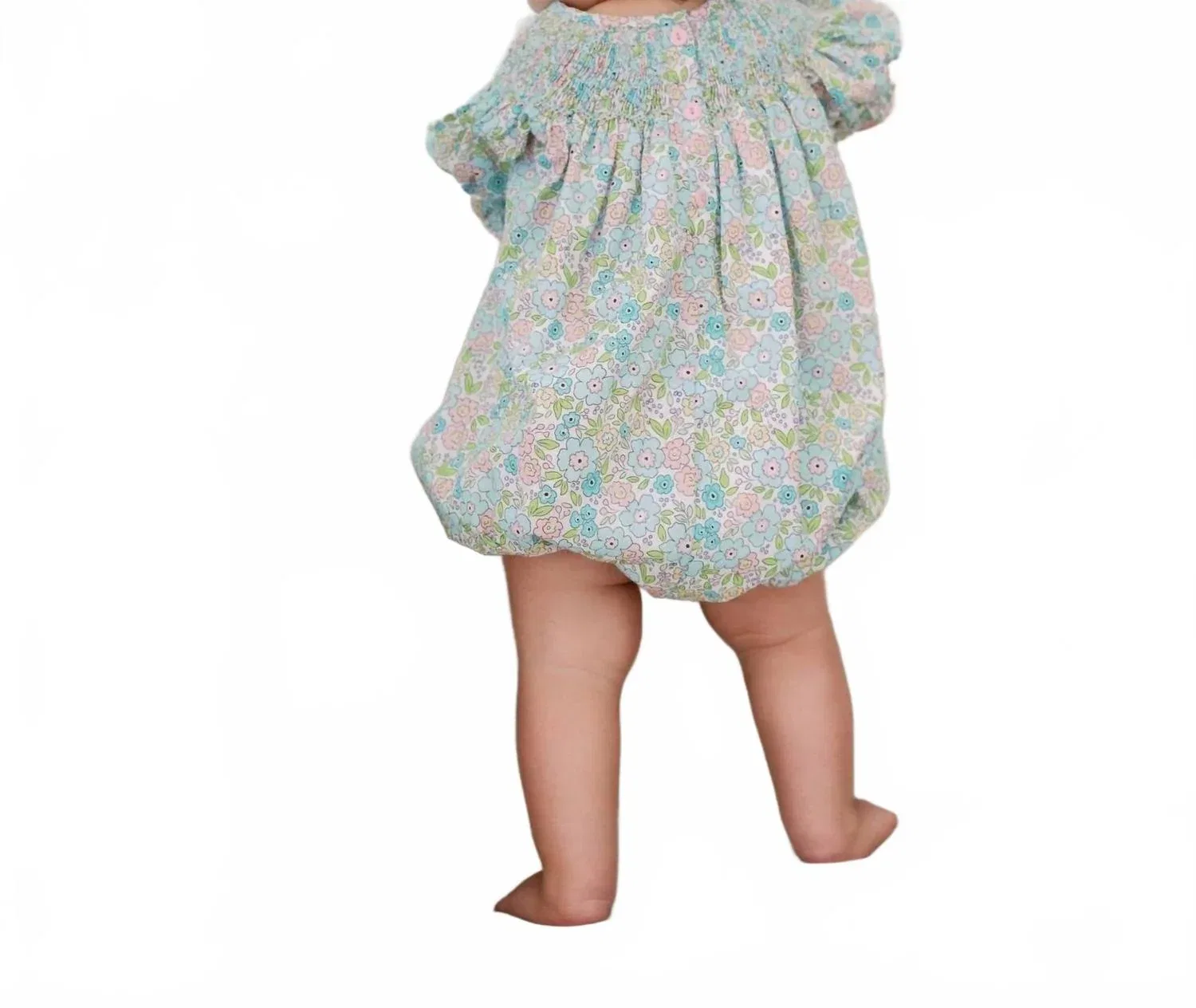 Детский боди-комбинезон для девочек с коротким рукавом Polly Bunny Smocked Bubble Small Shop, мультиколор — фото 2