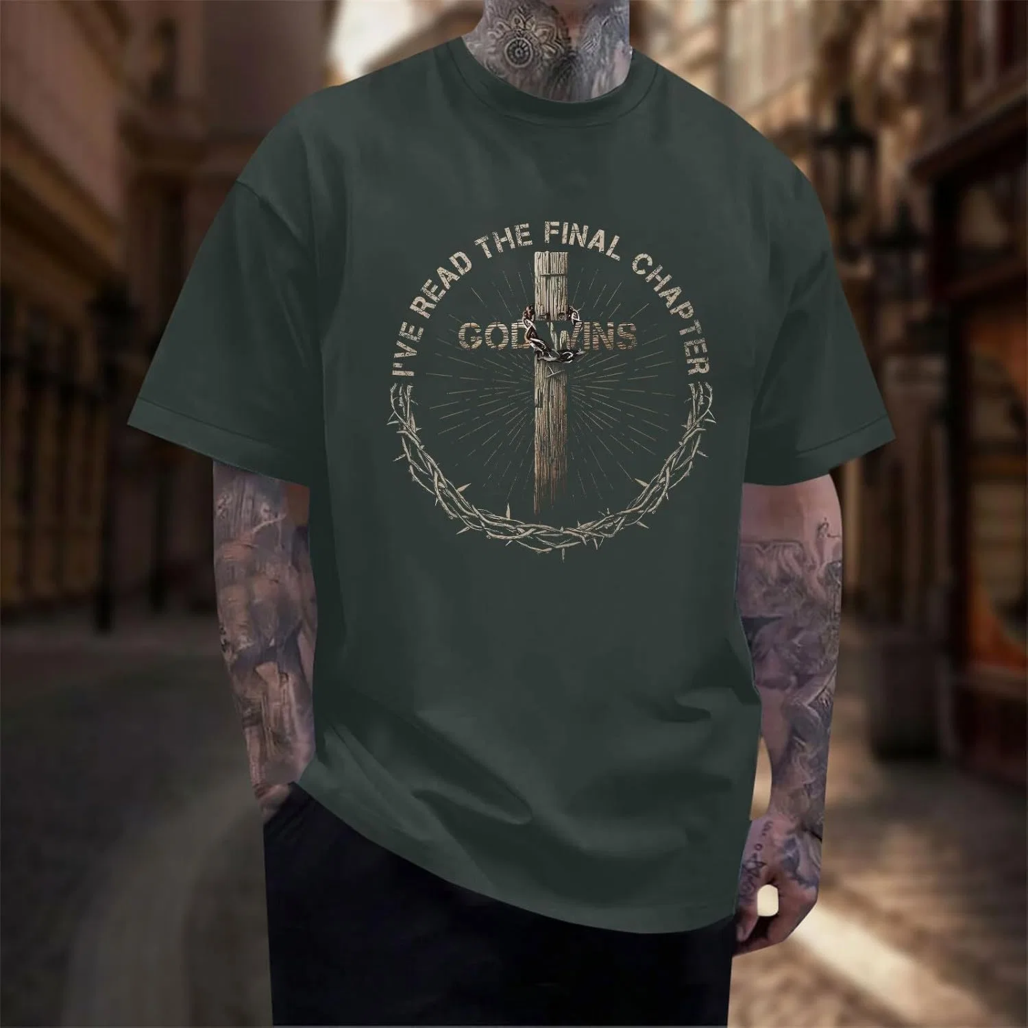 Мужская футболка с крестом Summer Short Sleeve, Dark Gray — фото 2