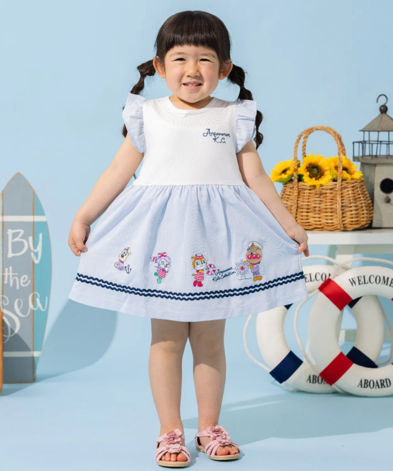 Детское платье с принтом ANPANMAN KIDS COLLECTION, Sax Blue