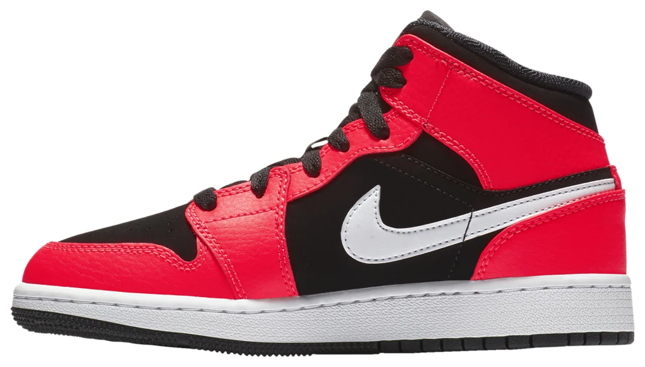 Баскетбольные кроссовки для мальчиков AJ 1 Mid Jordan, цвет Black/Infrared 23/White — фото 2