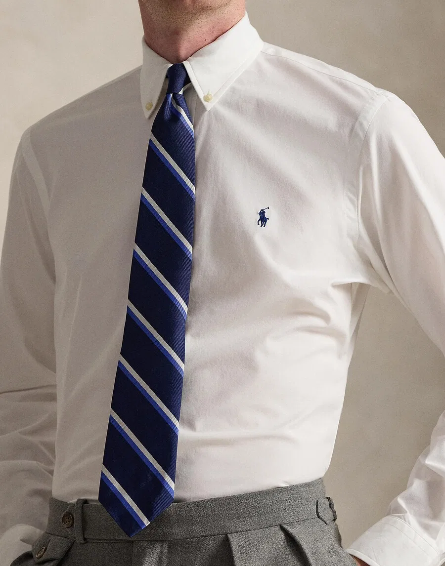 Приталенная рубашка Polo Ralph Lauren на пуговицах, белая — фото 2