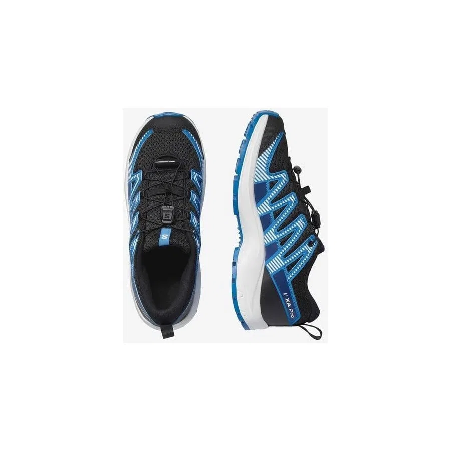 Детские кроссовки для outdoor с длинным шнурком Salomon Xa Pro V8 J, Черный — фото 2