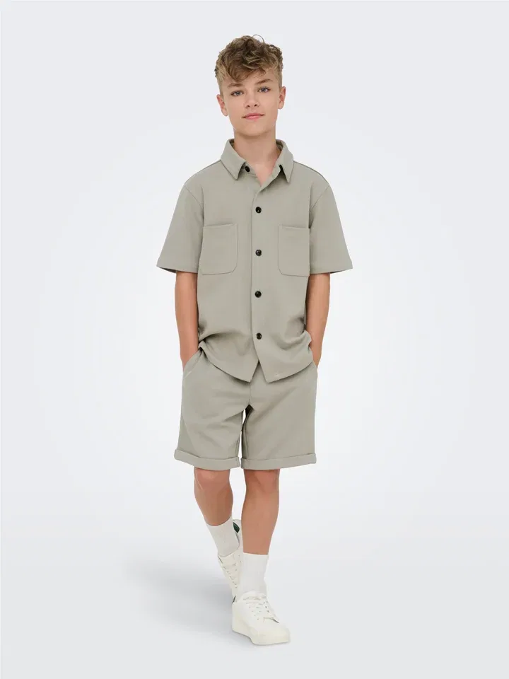 Шорты хлопковые New Only & Sons Junior, хаки — фото 3