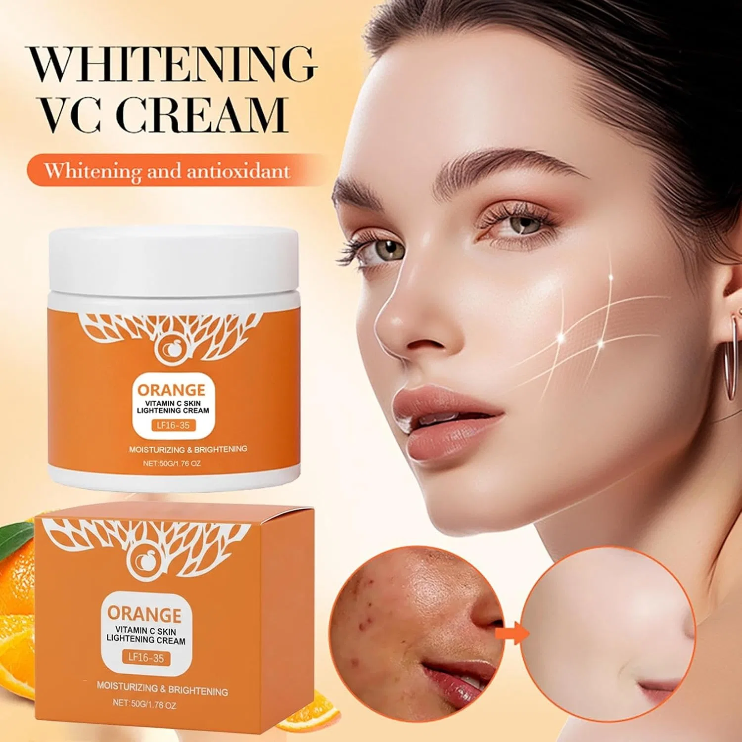 Крем для лица Orange Vitamin C Skin Lightening Cream Yuxtth, 50 г — фото 2