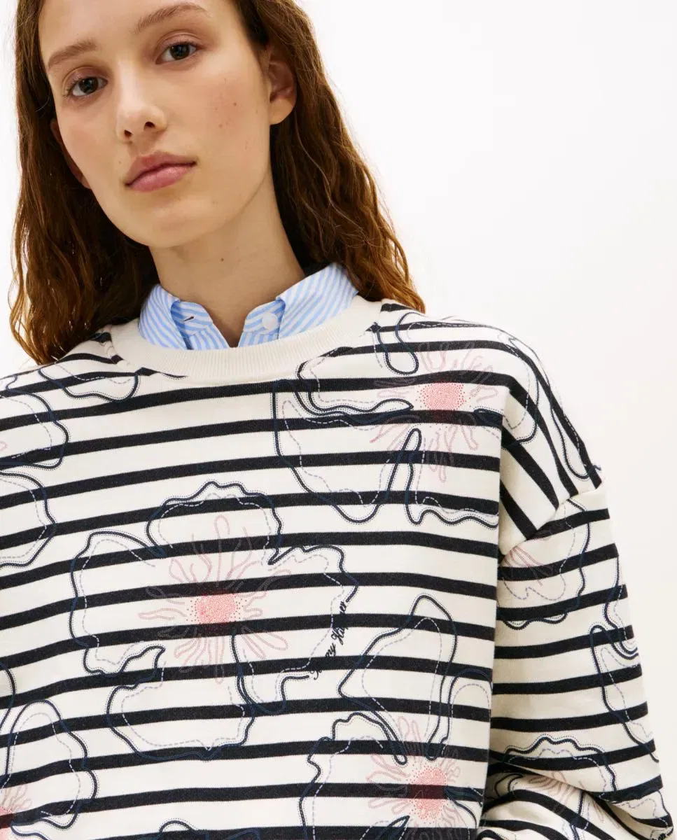 Женская свитшот из хлопка Tommy Hilfiger, Azul Marino — фото 3