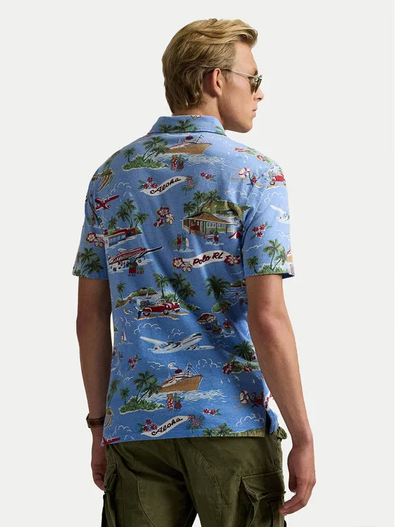 Поло standard fit Polo Ralph Lauren, синий — фото 3