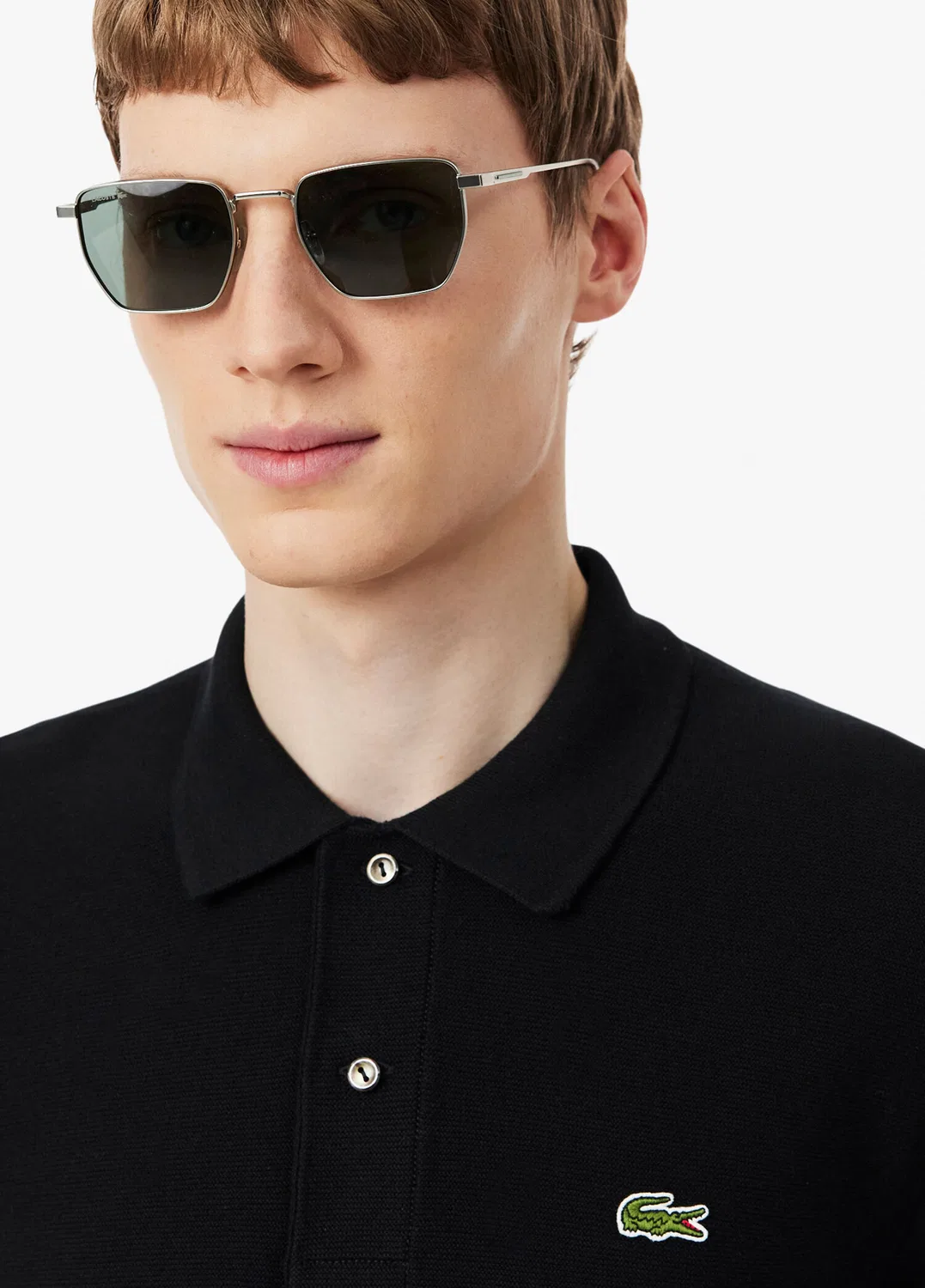 Трикотажный поло Lacoste Classic Fit, черный — фото 3