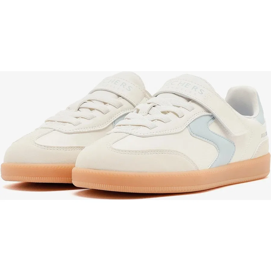 Кроссовки с мягкой стелькой Memory Foam Hotshot Kickoff Squad Skechers, Бежевый/Светло-синий — фото 3