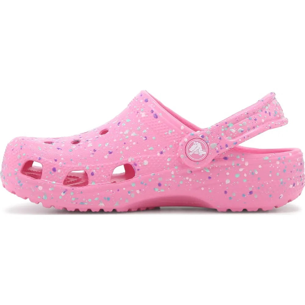 Детские классические сабо с графическим рисунком Crocs, Pink Splatter — фото 3