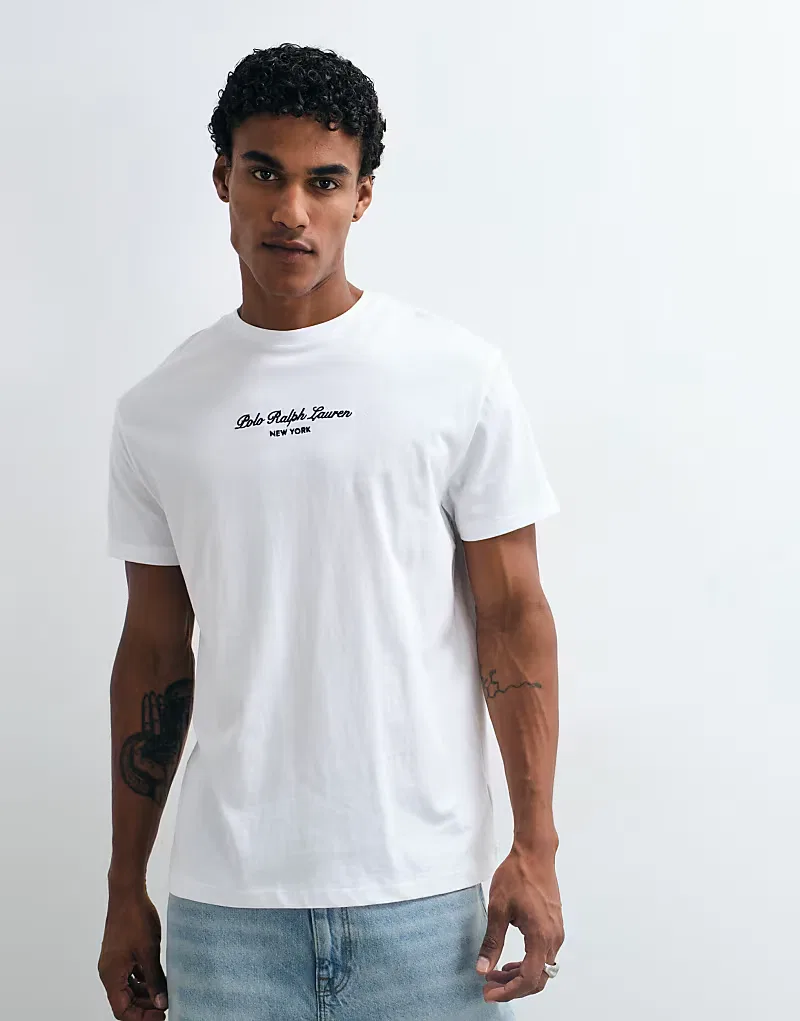 Классическая футболка Polo Ralph Lauren NY с принтом, белый