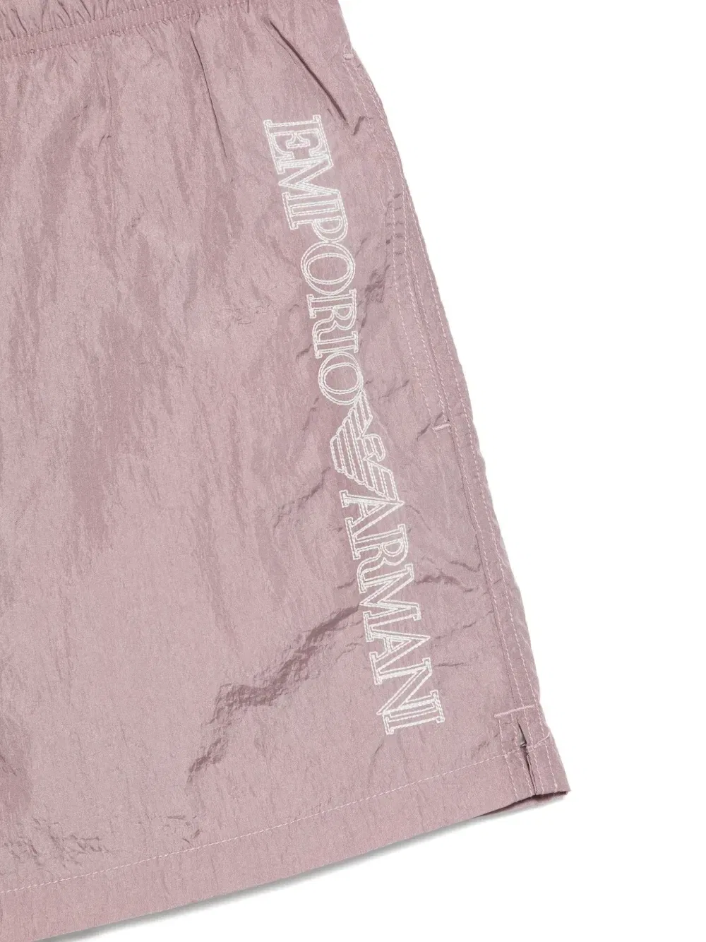 Плавки-шорты с кулиской и вышитым логотипом Emporio Armani, розовый — фото 3
