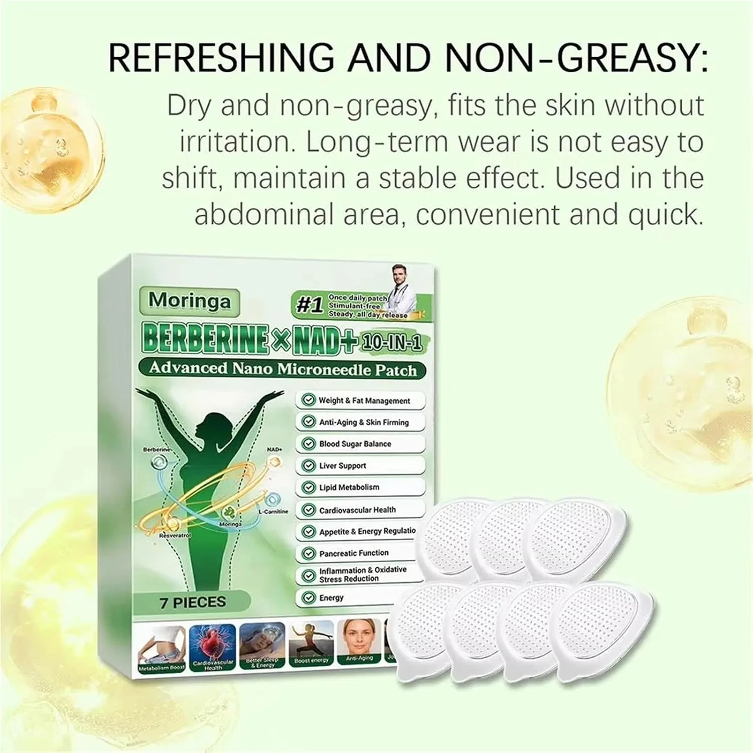 Пластыри с микроиглами Moringa 10-in-1, увлажняющие, для лица, 2 шт, Himscev — фото 3
