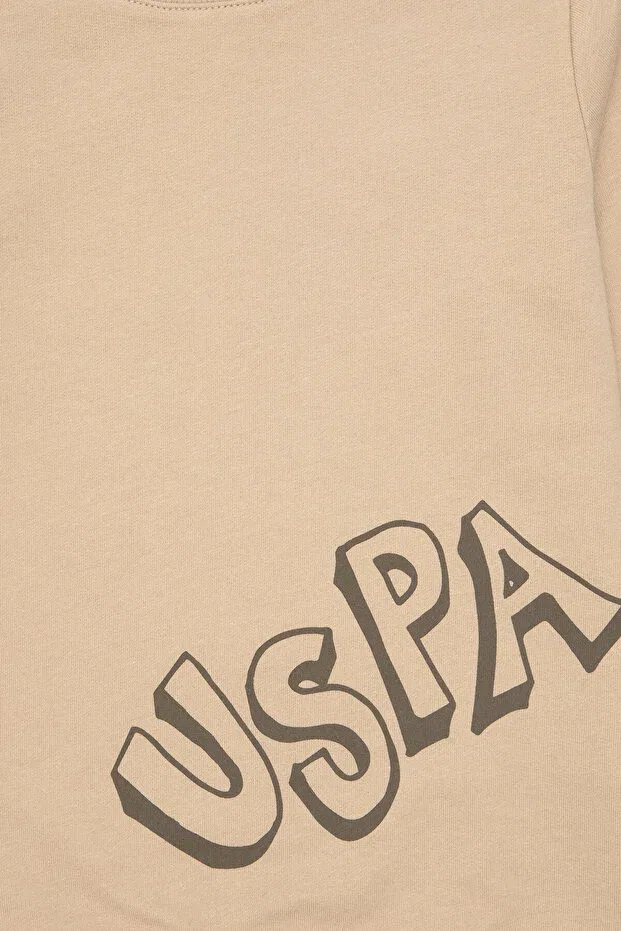Детское для мальчиков свитшот хлопковый U.S. Polo Assn., Sand — фото 3