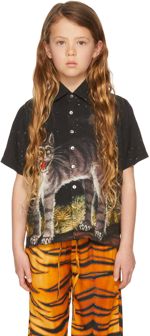 

SSENSE Эксклюзивная Детская Черная Рубашка С Коротким Рукавом Scaredy Cat Endless Joy, Черный, SSENSE Эксклюзивная Детская Черная Рубашка С Коротким Рукавом Scaredy Cat Endless Joy