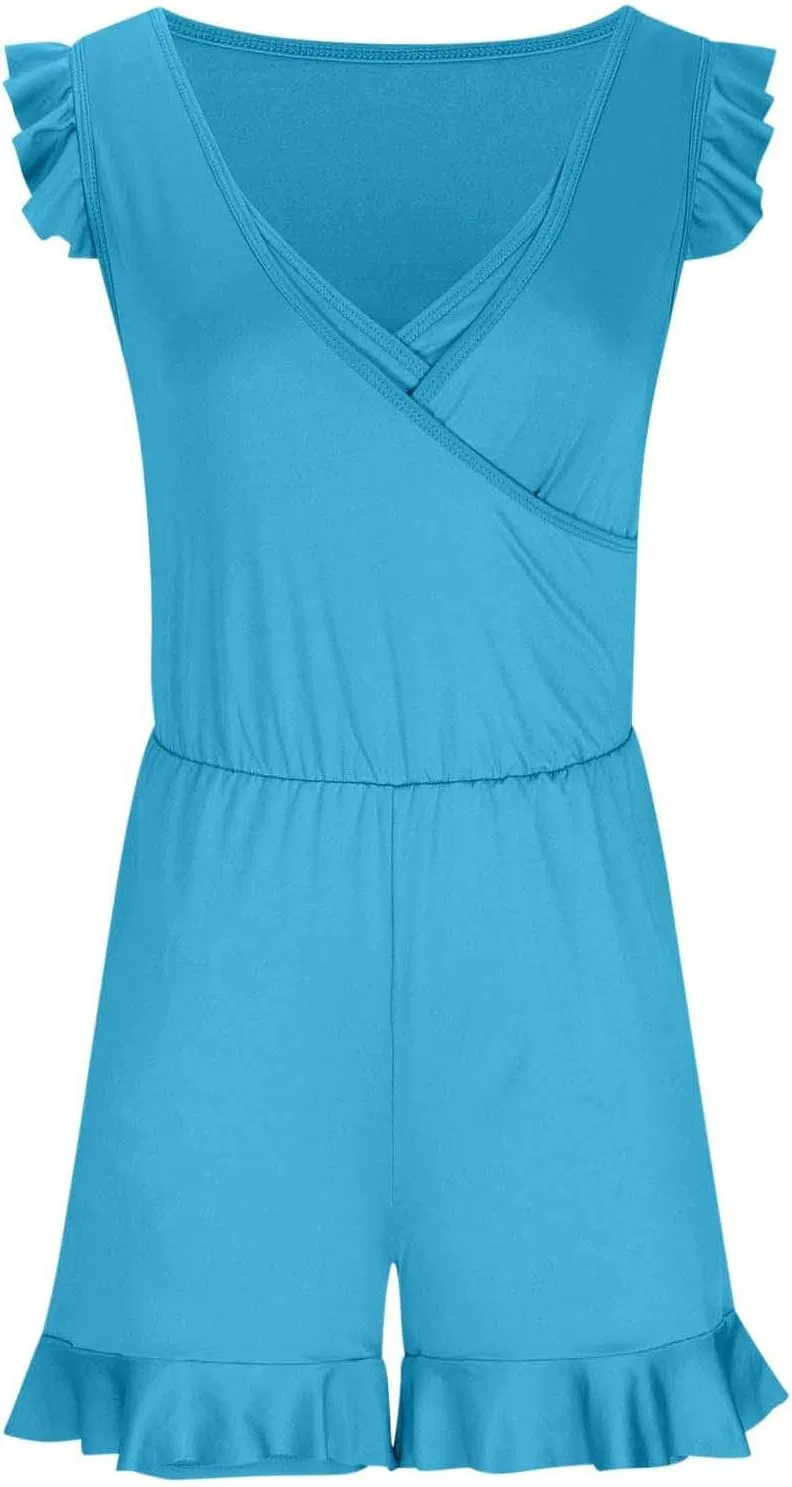 Женский слитный купальник с встроенным бюстгальтером и карманами Romper, Blue — фото 4