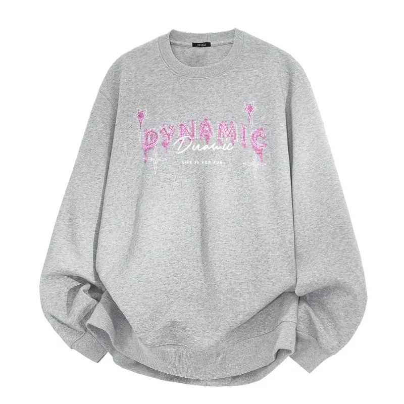 Детский свитшот с круглым вырезом MINISO, White (Star Pink Font) — фото 3