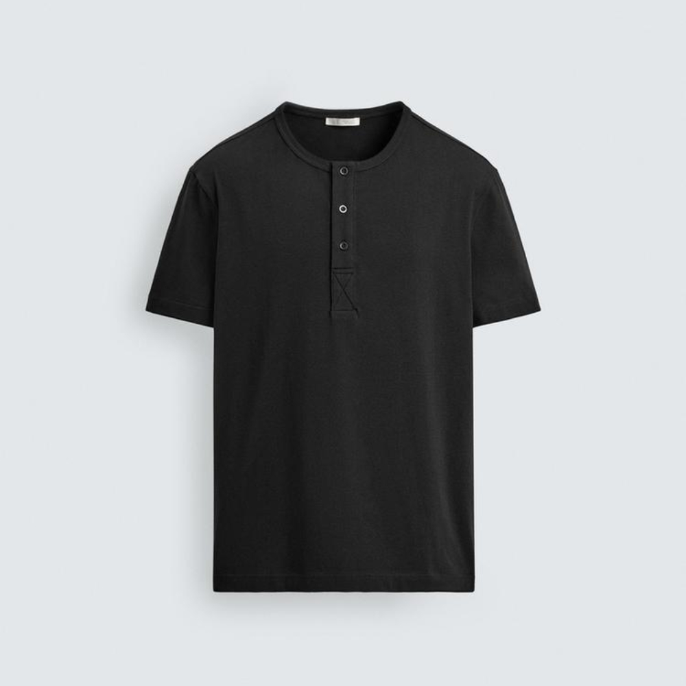 

Футболка Zara Henley Neck, черный