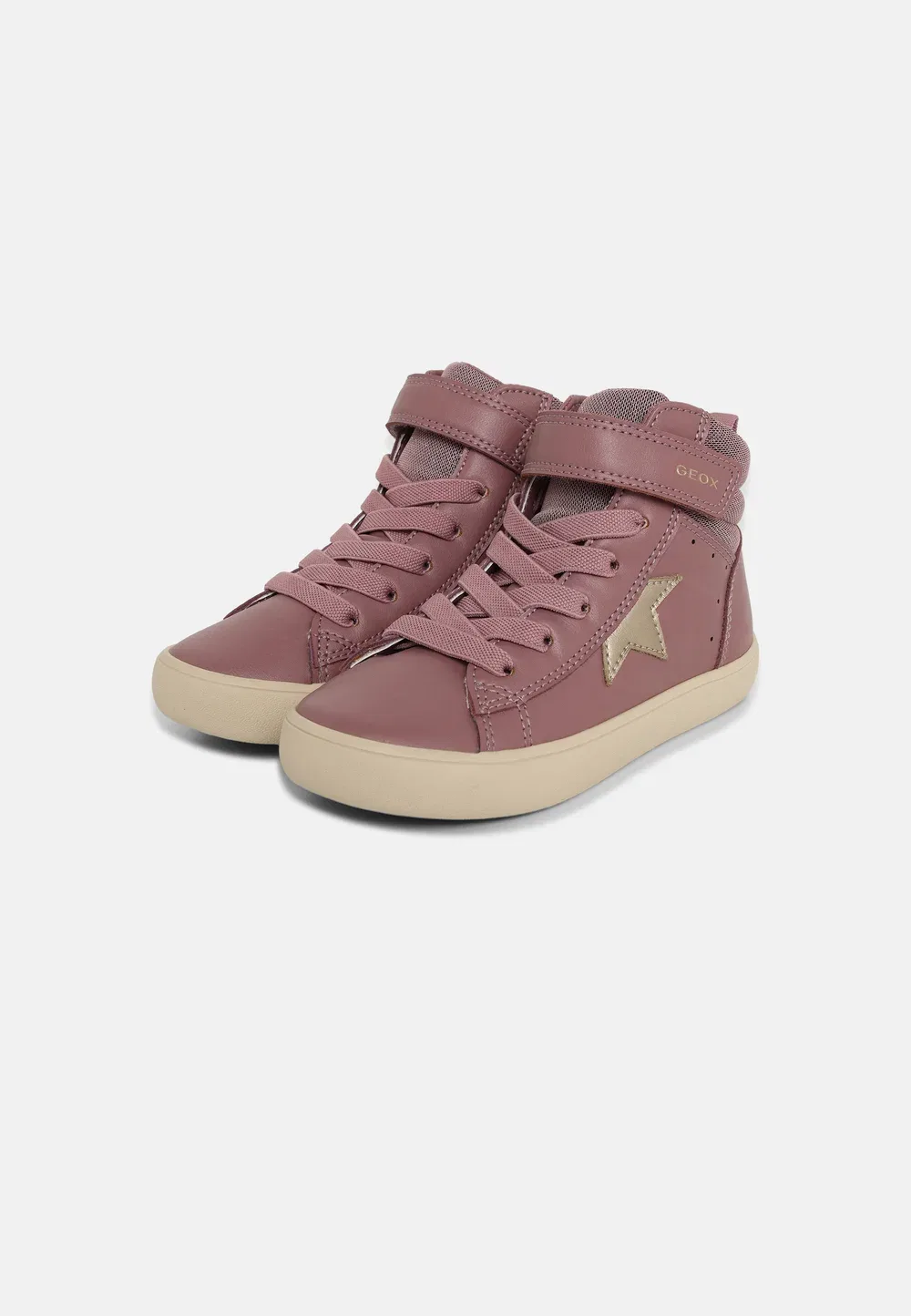 Гисли - высокие кроссовки Geox, Dark Rose/Platinum — фото 2