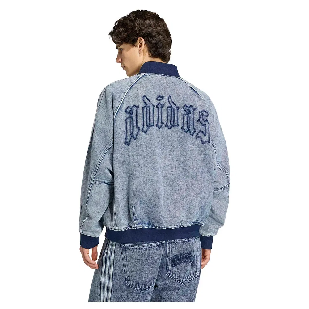 Мужская джинсовая куртка-трак с принтом Adidas Originals, Blue — фото 2