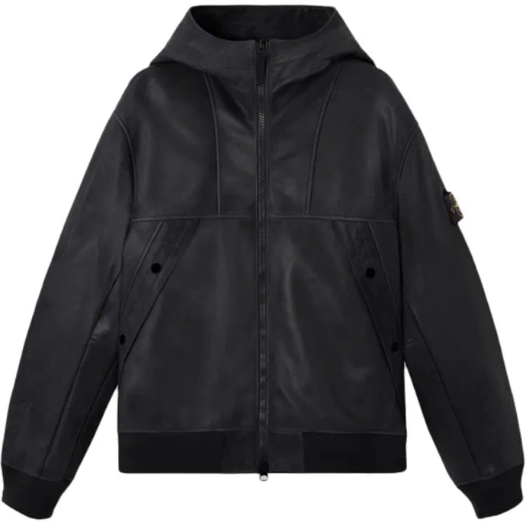 Пуховик бомбер с логотипом Stone Island, Black