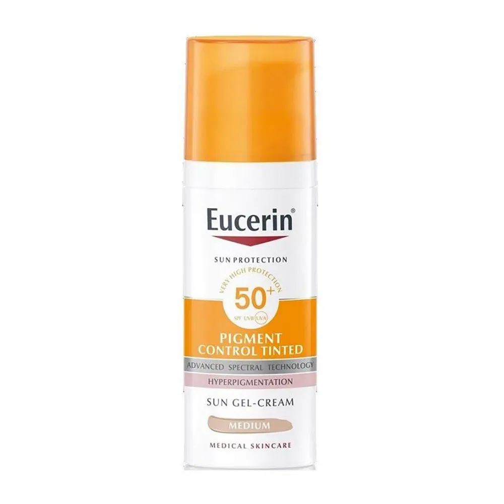 Солнцезащитный флюид SPF50 Medium Eucerin, золотой
