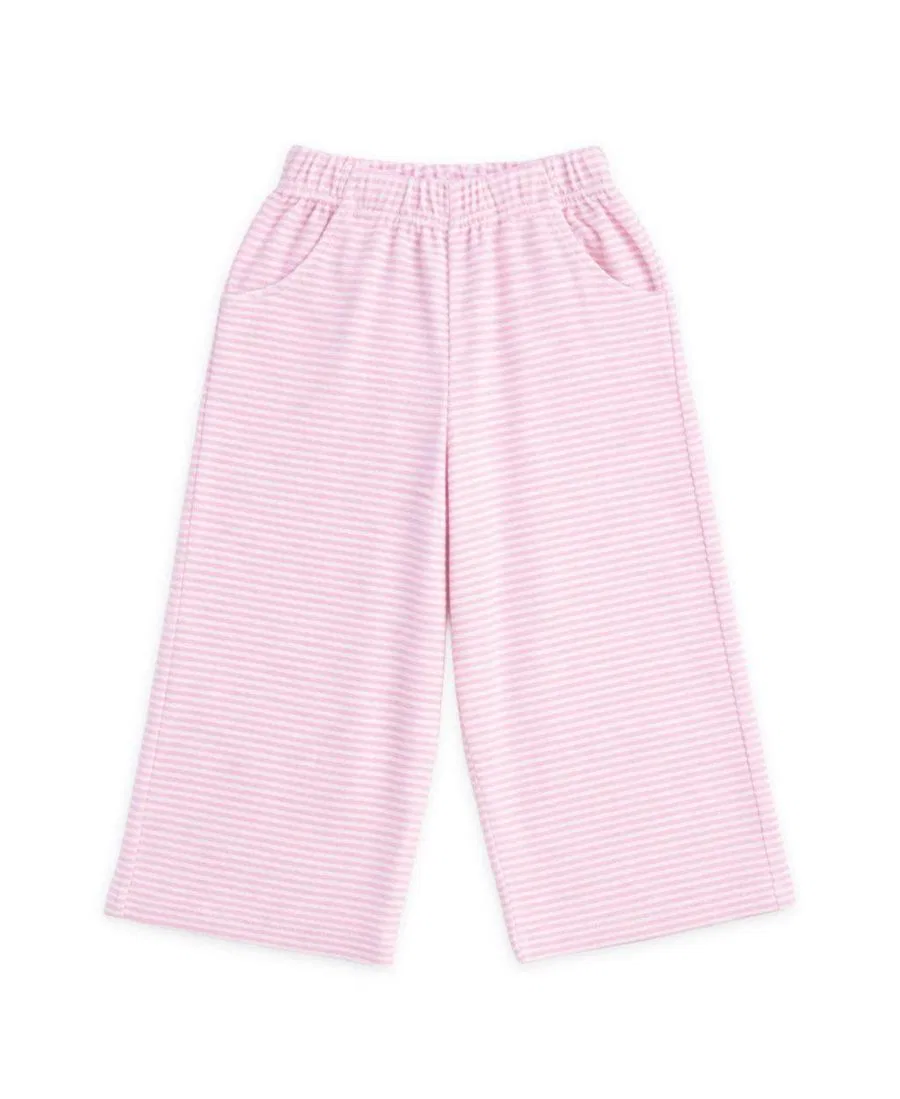 Штаны из махровой ткани с широкими штанинами, модель Stripe Terry Wide Leg Pant Florence Eiseman