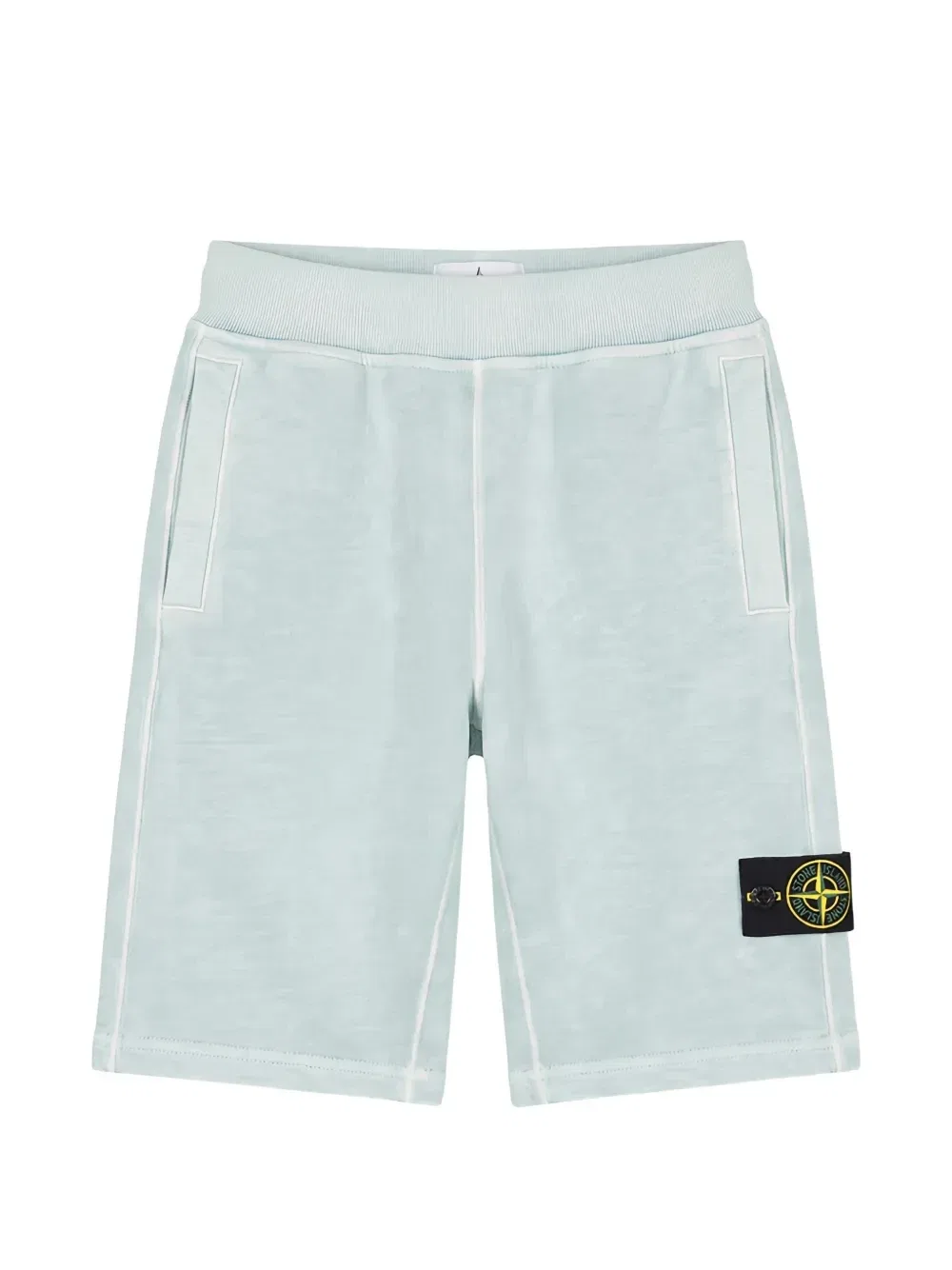 Шорты с нашивкой-логотипом из пряжи мальфиле Stone Island Junior, синий