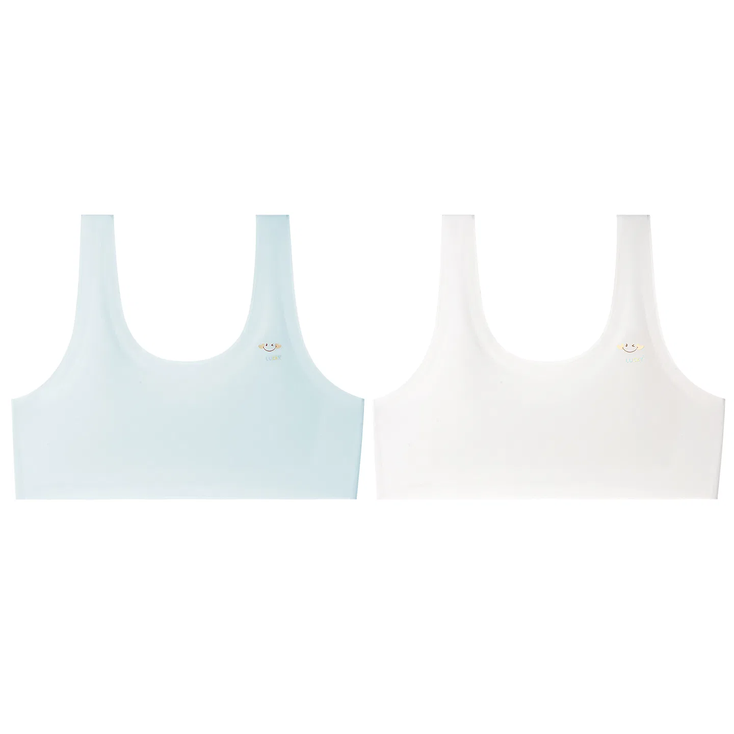 Детское белье для девочек без рукавов Red bean, Цвет Ivory+Light Blue