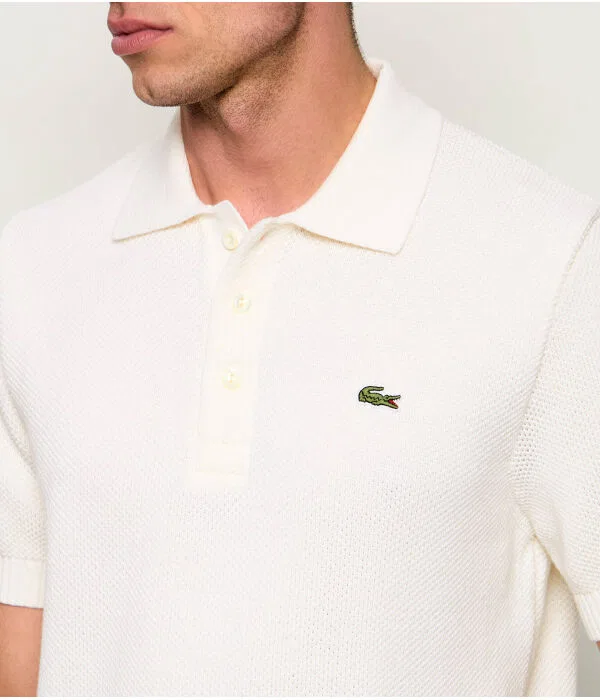 Мужское поло классического кроя Lacoste, Écru — фото 4