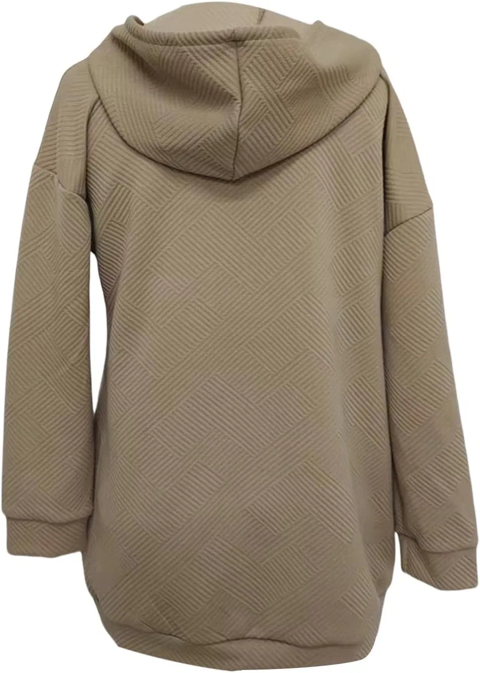 Женское худи-платье с капюшоном и карманами, Khaki — фото 2