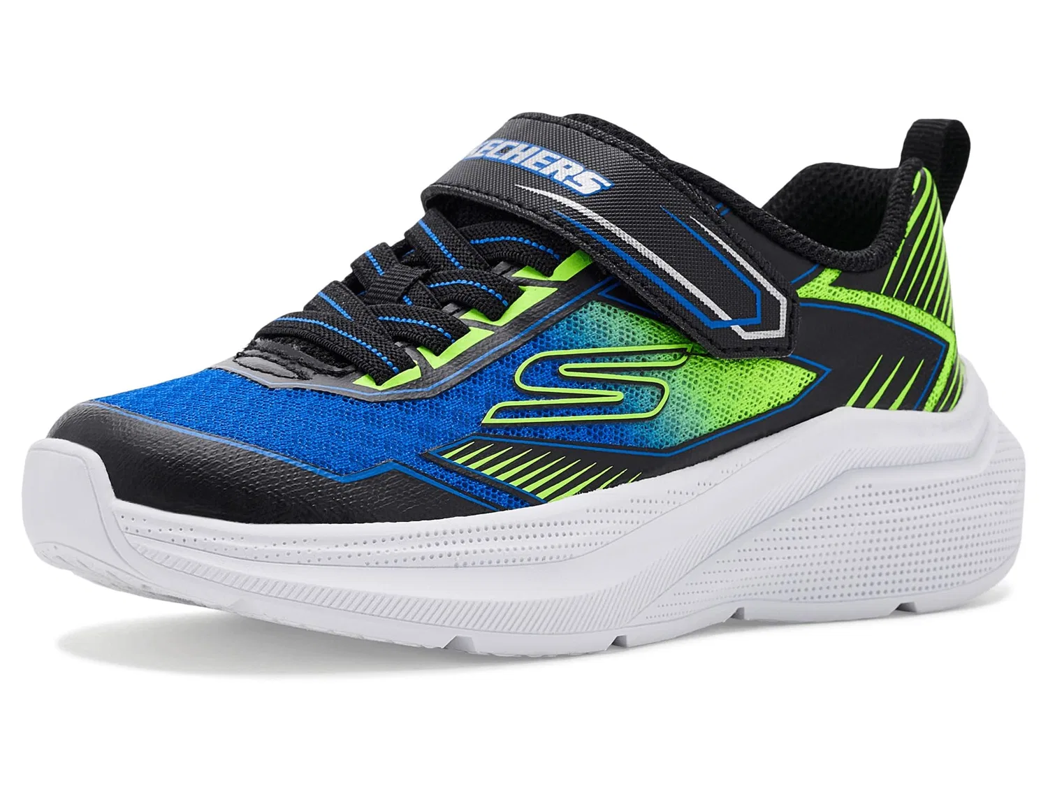 Кроссовки Microspec Velocity 404127L (для маленьких и больших детей) Skechers Kids, Black/Blue/Lime