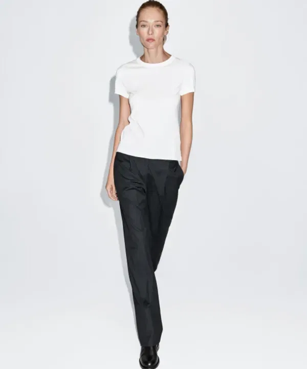 Футболка с коротким рукавом из 100% хлопка, Massimo Dutti — фото 3