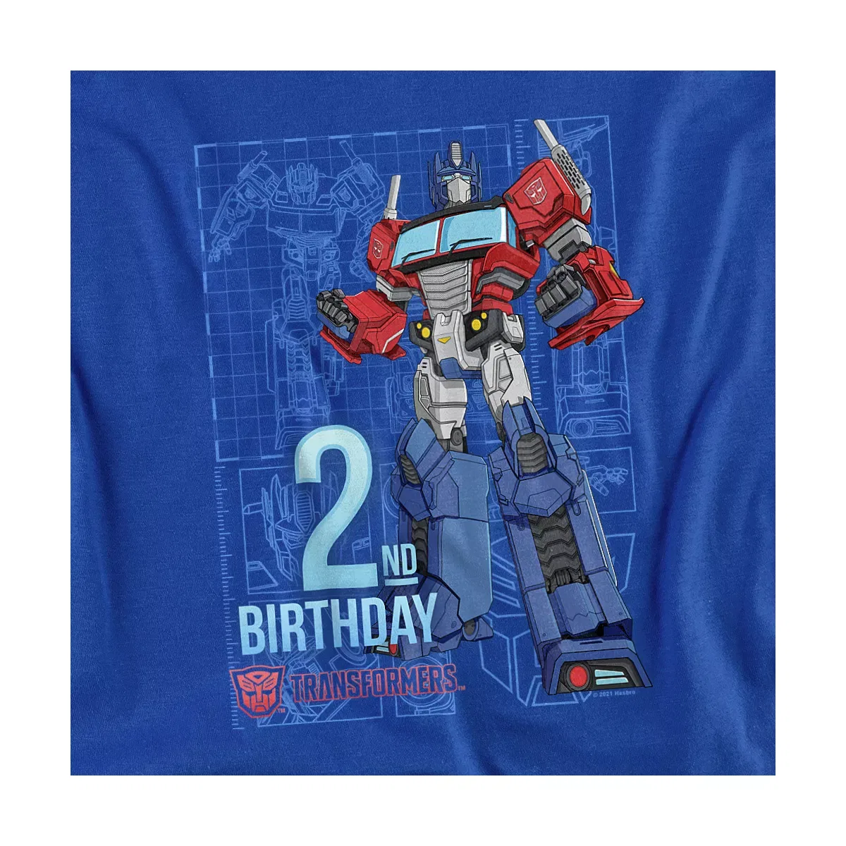 Детская футболка с принтом Transformers 2nd Birthday Transformers, Royal Blue — фото 2
