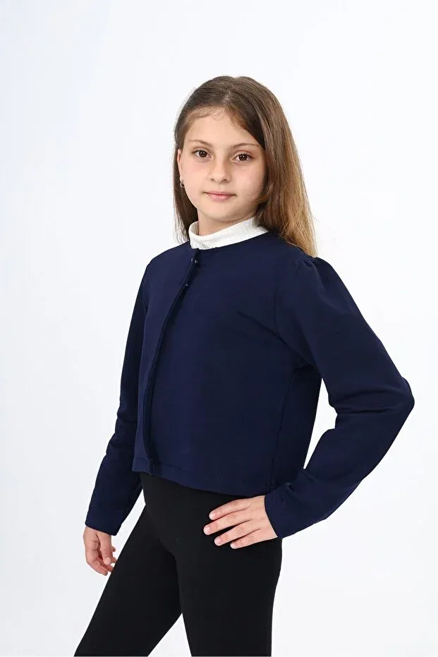 Детское платье-кардиган для девочек хлопковое Toontoy, Navy Blue — фото 3