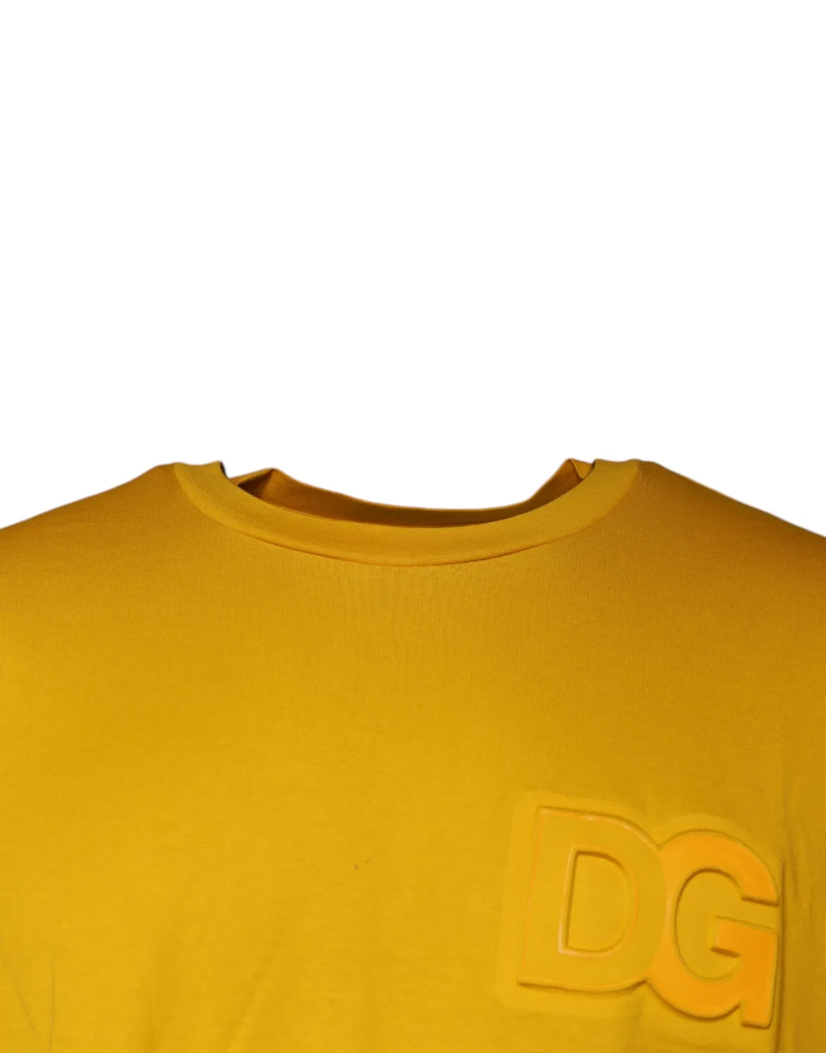 Мужская футболка с тисненым логотипом Mustard Embossed Logo Crew Neck T-shirt Dolce & Gabbana, Mustard — фото 3