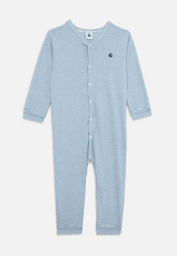 Комплект пижамы с длинным рукавом и длинными штанинами, полосатый, Petit Bateau, blue/white, белый — фото 3