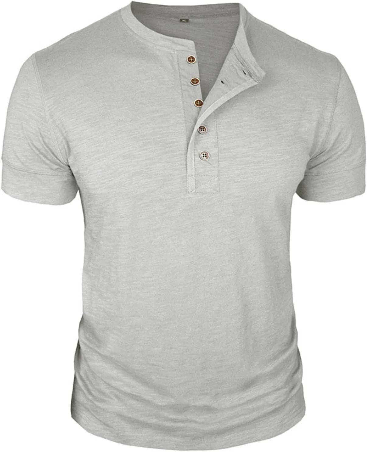 Мужская футболка с коротким рукавом хенли, Light Gray